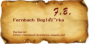 Fernbach Boglárka névjegykártya