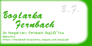 boglarka fernbach business card